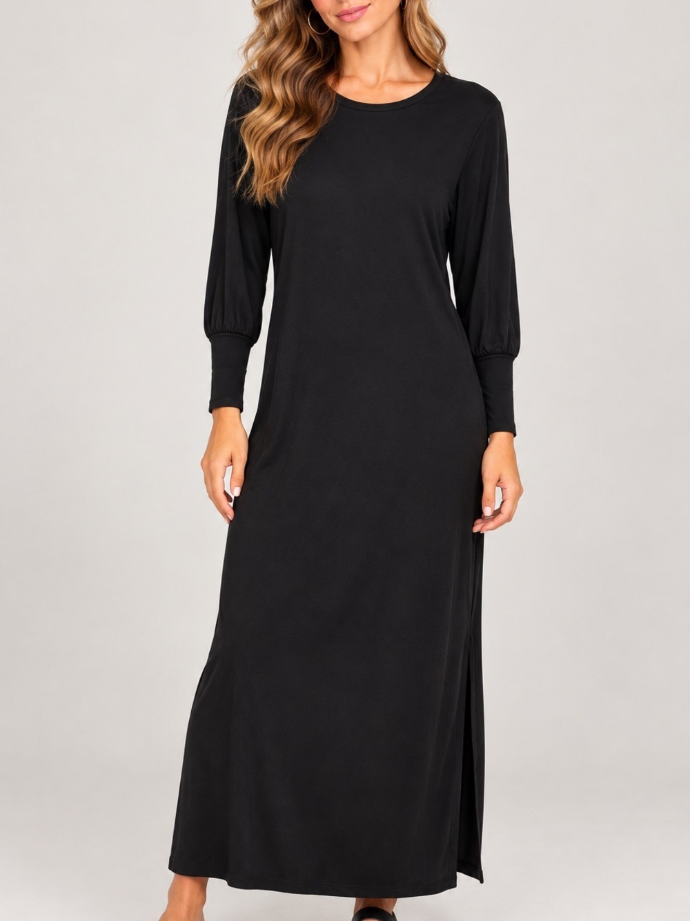 Vibe Jersey Black Maxi Dress nwt